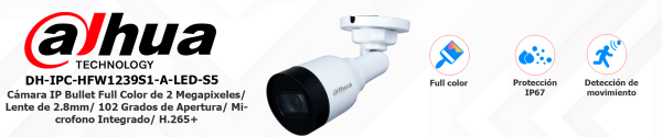 CAMARA DE SEGURIDAD IP MODELO DH-IPC-HFW1239S1-A-LED-S5 - Imagen 2