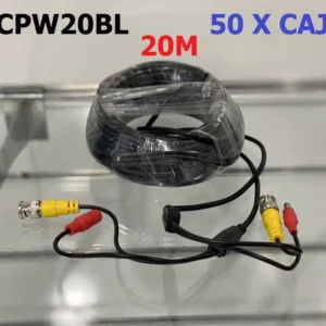 Cable de Poder HC Premium BNCPW20BL 20 Metros con Conectores BNC + DC para Cámaras CCTV