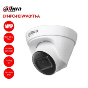 Cámara Domo IP Dahua DH-IPC-HDW1431T1-A 4MP con IR 30 m y Micrófono Integrado