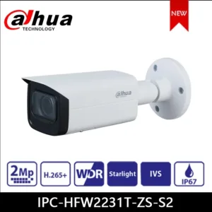 Cámara IP Dahua DH-IPC-HFW2231T-ZS-S2 2MP con Zoom Motorizado, IR 60m y Protección IP67