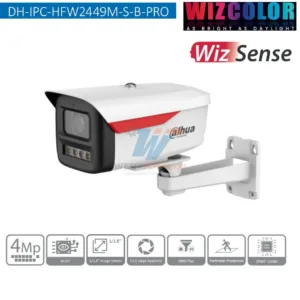 Cámara IP Dahua Bullet DH-IPC-HFW2449M-S-B-PRO 4MP Full-Color con Luz Inteligente y Visión Nocturna Avanzada