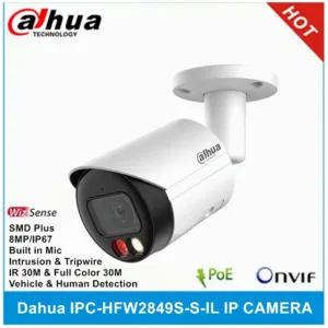 Cámara IP Dahua Bullet DH-IPC-HFW2849S-S-IL 8MP 4K Full-Color con Luz Blanca, Micrófono y WDR Real 130dB