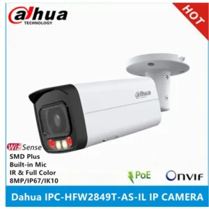 Cámara IP Dahua Bullet DH-IPC-HFW2849T-AS-IL 8MP 4K Full-Color con Luz Blanca, Micrófono y WDR Real 130dB