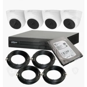Kit de 4 Cámaras Dahua DH-KIT/XVR1B04-I-1T/4-T1A21N-0360B Full HD con DVR y Disco Duro 1TB