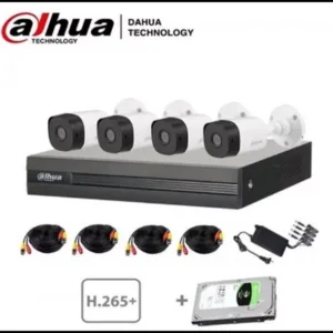 Kit de 4 Cámaras Dahua DH-KIT/XVR1B04-I-1T/4-B1A21N-0360B Full HD con DVR y Disco Duro 1TB