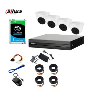 Kit de 4 Cámaras Dahua DH-KIT/XVR1B04-I-1T/4-T1A21N-0 Full HD con DVR y Disco Duro 1TB