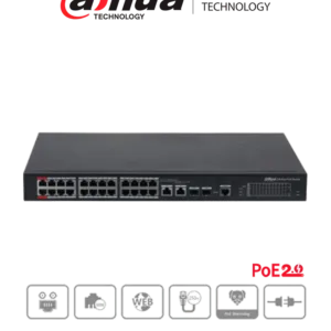 Switch PoE Dahua DH-PFS4226-24ET-240 24 Puertos Gigabit 240W para CCTV IP