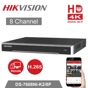 NVR Grabador HIKVISION DS-7608NI-K2/8P – 8 Canales IP PoE con Grabación 4K