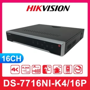NVR Grabador HIKVISION DS-7716NI-K4/16P – 16 Canales IP con PoE y Resolución 4K