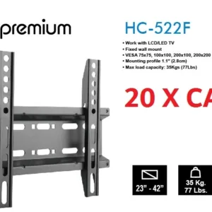 Soporte para TV HC Premium HC-522F – Fijo, resistente y seguro para televisores de hasta 70”