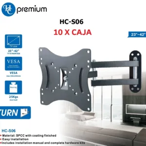 Soporte para TV HC Premium HC-S06 – Soporte Fijo Reforzado para Pantallas de 26” a 55”