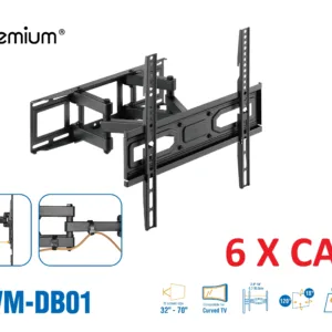 Soporte para TV HC Premium HC-WM-DB01 – Soporte Articulado Doble Brazo Reforzado