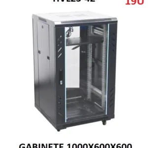Gabinete 19U HVL23-42 – Estructura metálica 1000x600x600 mm para redes y CCTV
