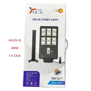 Luz Solar Calle 300W HVL25-13 – Iluminación eficiente y resistente para exteriores