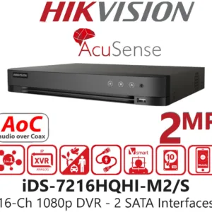 Grabador Análogo HIKVISION IDS-7216HQHI-M2/S – DVR 16 Canales Full HD con Inteligencia Artificial y H.265 Pro+